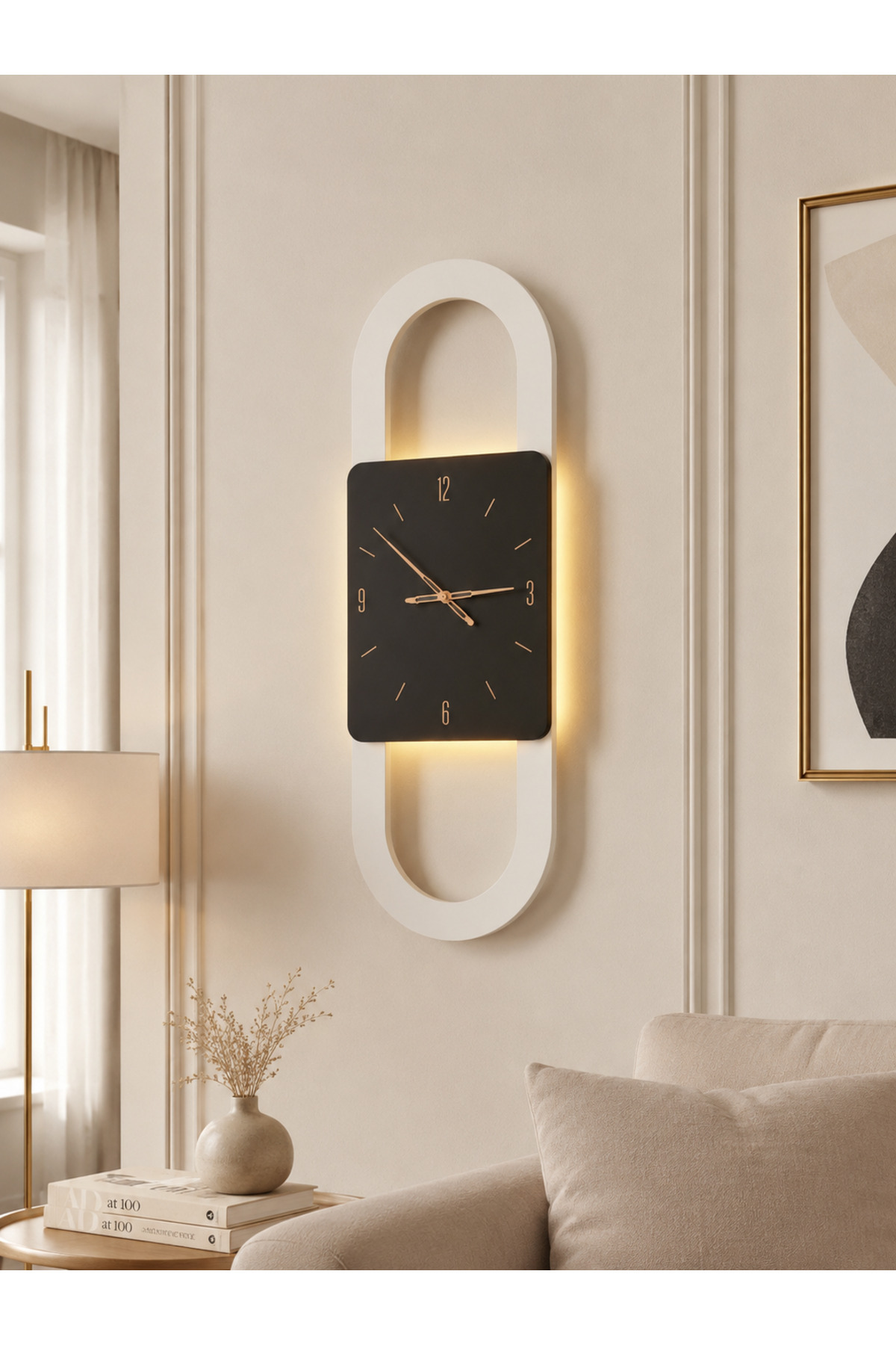 BERLİN AHŞAP SALON DUVAR SAATİ PİLLİ (LEDLİ) QUARTZ ULTRA SESSİZ MEKANİZMA 28 CM X 85 CM