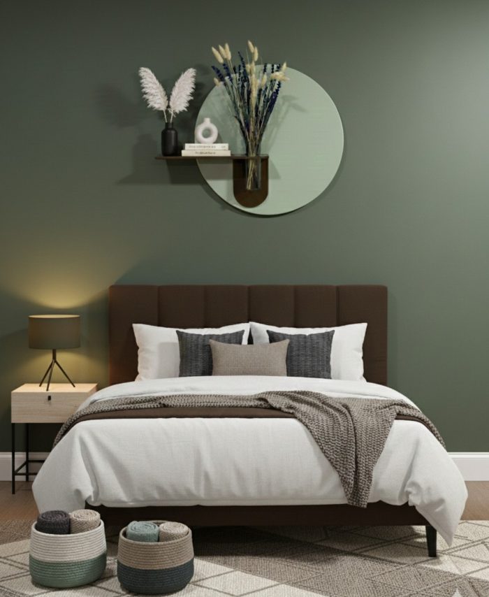 ORKİDE AHŞAP PİLLİ LEDLİ İSKANDİNAV TARZI SALON DUVAR RAFI MODERN ÇİÇEKLİK 40 X 75 CM